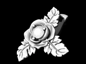 rose with leaves earrings 3D Print Model