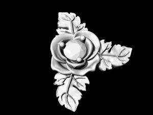 rose with leaves earrings 3D Print Model