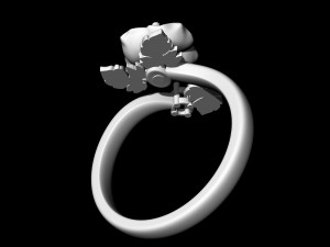 rose with leaves ring 3D Print Model