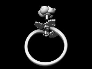 rose with leaves ring 3D Print Model