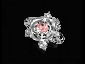 anillo rosa con hojas Modelo de impresión 3D