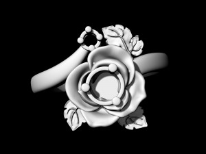 rose with leaves ring 3D Print Model