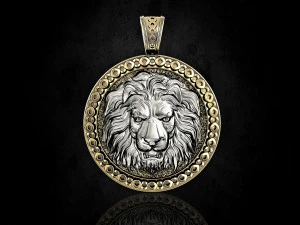 кулон у вигляді голови лева 3D Принт Модель