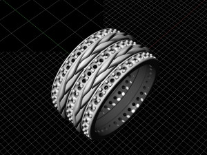 interlaced band ring with diamond 3D Принт Модель