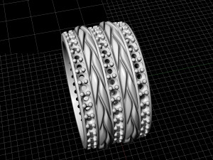 interlaced band ring with diamond 3D Принт Модель