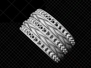 interlaced band ring with diamond 3D Принт Модель