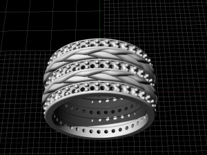 interlaced band ring with diamond 3D Принт Модель