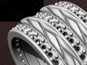 interlaced band ring with diamond 3D Print Model