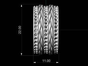 interlaced band ring with diamond 3D Принт Модель