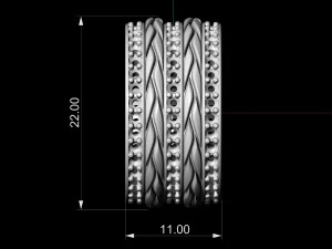 interlaced band ring with diamond 3D Print Model