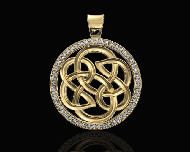 celtic knot pendant with gems 3D 프린트 모델 .c4d .max .obj .3ds .fbx .stl .blend