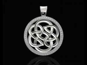 celtic knot pendant with gems 3D Print Model