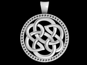 celtic knot pendant with gems 3D Print Model