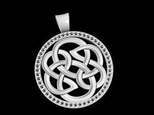 celtic knot pendant with gems 3D Print Model