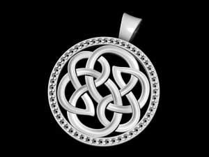 celtic knot pendant with gems 3D Print Model