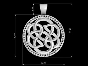 celtic knot pendant with gems 3D 프린트 모델
