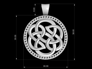 celtic knot pendant with gems 3D Print Model