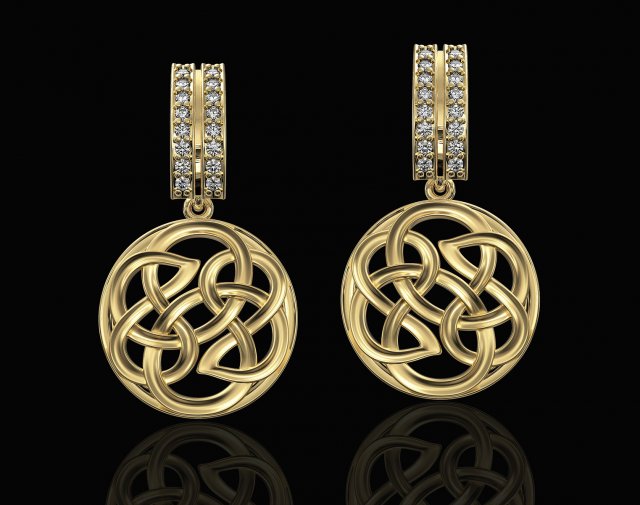 celtic knot earrings 3D Принт Модель .c4d .max .obj .3ds .fbx .stl .blend 