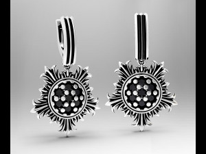 sun earrings 3D-Druckmodell