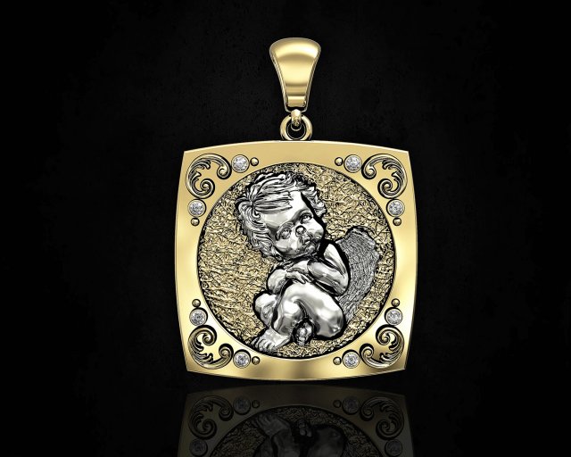 baby angel pendant 3D Baskı Modeli .c4d .max .obj .3ds .fbx .stl .blend 