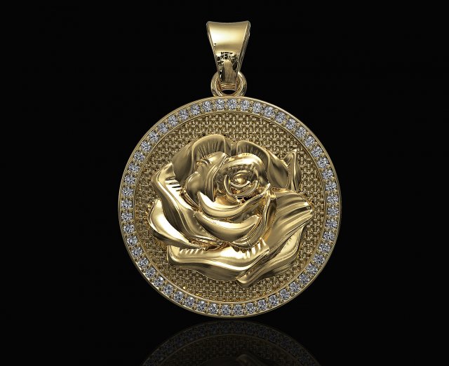 big rose pendant 3D प्रिंट मॉडल .c4d .max .obj .3ds .fbx .stl .blend 