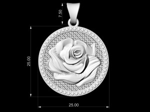 big rose pendant 3D प्रिंट मॉडल