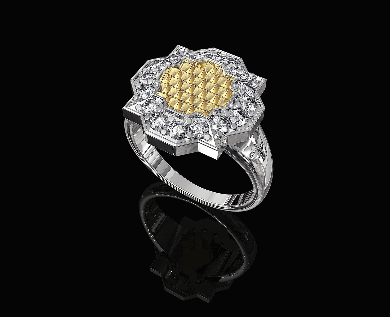fancy ring with texture 3D Print Model .c4d .max .obj .3ds .fbx .stl .blend