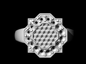 fancy ring with texture 3D 프린트 모델