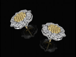 fancy earrings and ring with texture 3D Print Model