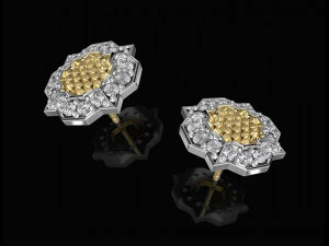 fancy earrings and ring with texture 3D Print Model