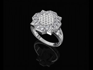 fancy earrings and ring with texture 3D Print Model