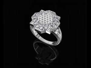 fancy earrings and ring with texture 3D Print Model