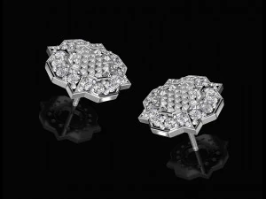 fancy earrings and ring with texture 3D Print Model