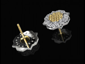 fancy earrings and ring with texture 3D Print Model
