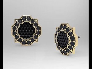 fancy earrings and ring with texture 3D Print Model