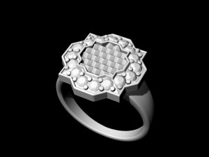 fancy earrings and ring with texture 3D Print Model