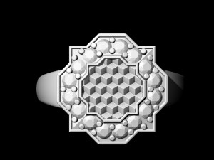 fancy earrings and ring with texture 3D Print Model