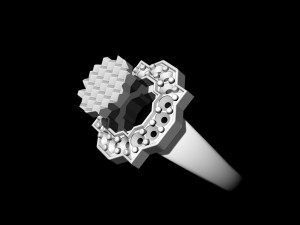 fancy earrings and ring with texture 3D Print Model