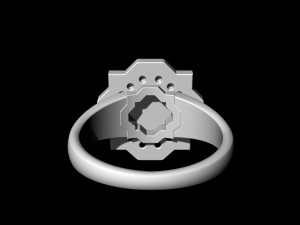 fancy earrings and ring with texture 3D Print Model