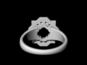 fancy earrings and ring with texture 3D Print Model