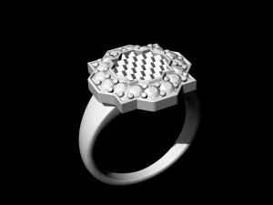 fancy earrings and ring with texture 3D Print Model