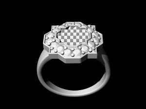 fancy earrings and ring with texture 3D Print Model
