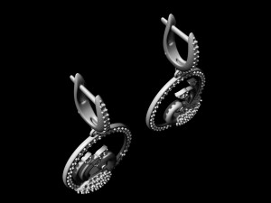 peacock earrings in gems circle Modelo de impresión 3D