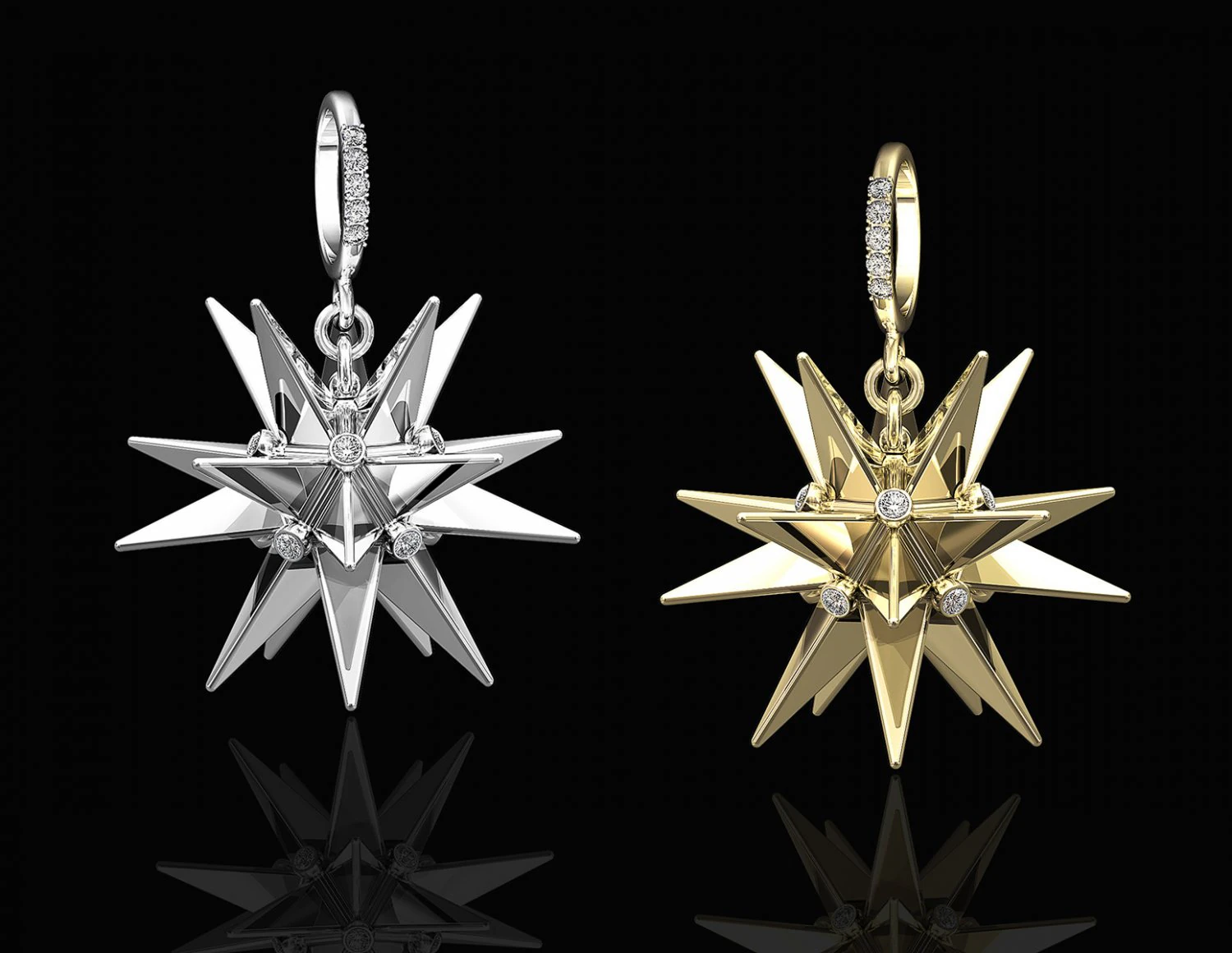 christmas star pendant 3D Print Model .c4d .max .obj .3ds .fbx .stl .blend