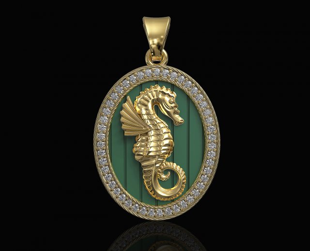 seahorse pendant Modèles 3D en vedette .c4d .max .obj .3ds .fbx .stl .blend 