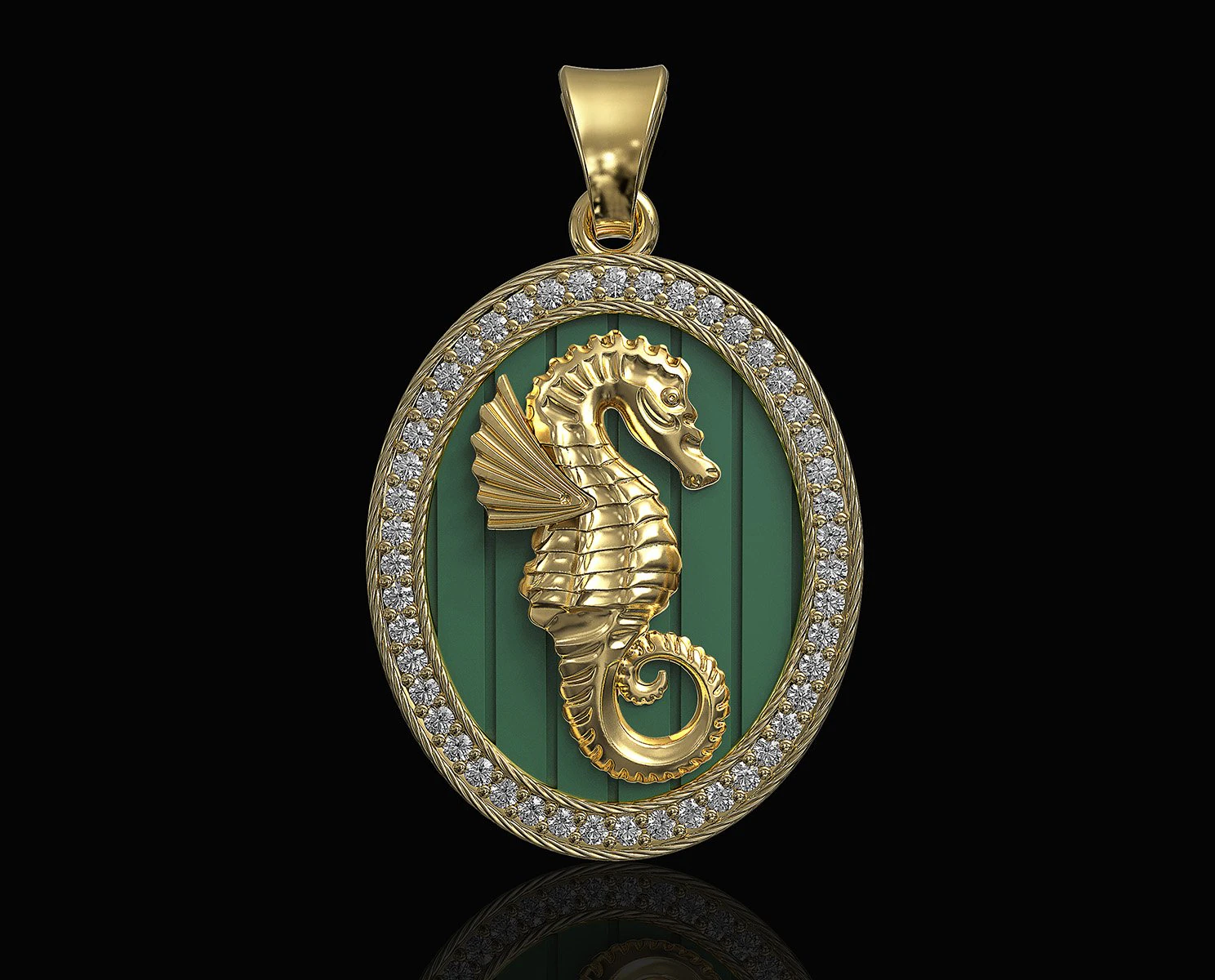 seahorse pendant 3D Print Model .c4d .max .obj .3ds .fbx .stl .blend 