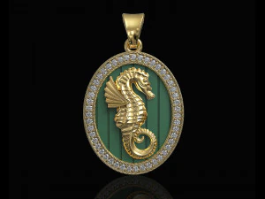 кулон морський коник 3D Принт Модель