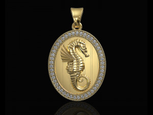 seahorse pendant Modèles 3D en vedette