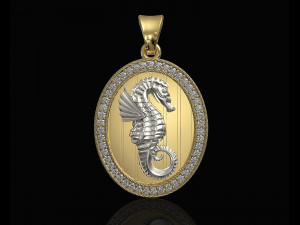 seahorse pendant Modèles 3D en vedette