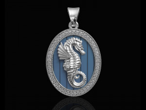 seahorse pendant Modèles 3D en vedette